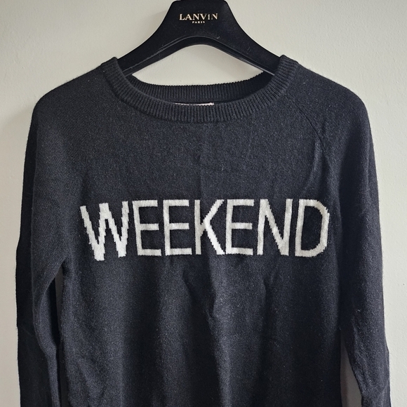 New Philosophy Weekend 100% Cashmere Black/White Pullover Sweater NWT XS - Picture 8 of 13